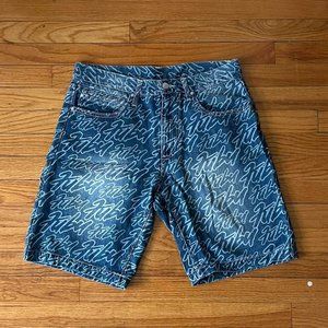 Faded Fubu Denim Carpenter Shorts by Forever 21